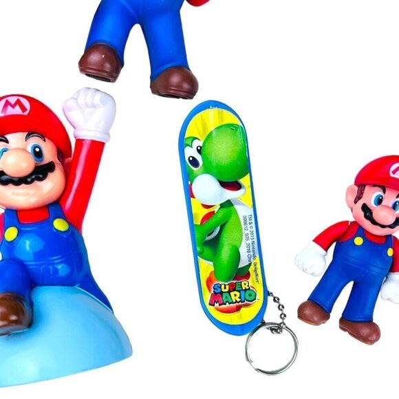 Mario Bros Yoshi Figure Toy Lot of 6 Various McDonalds Jacks Nintendo Cake Toppe - Picture 3 of 4